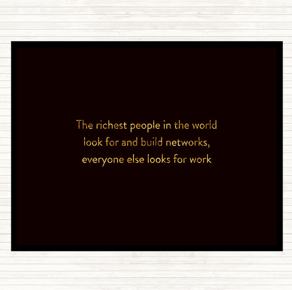 Black Gold Successful Build Networks Quote Placemat
