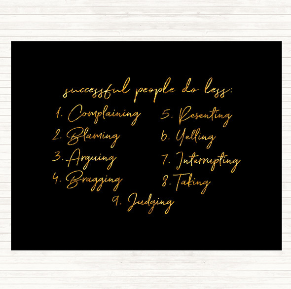 Black Gold Successful People Quote Placemat