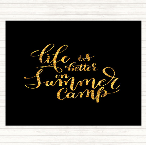 Black Gold Summer Camp Quote Placemat