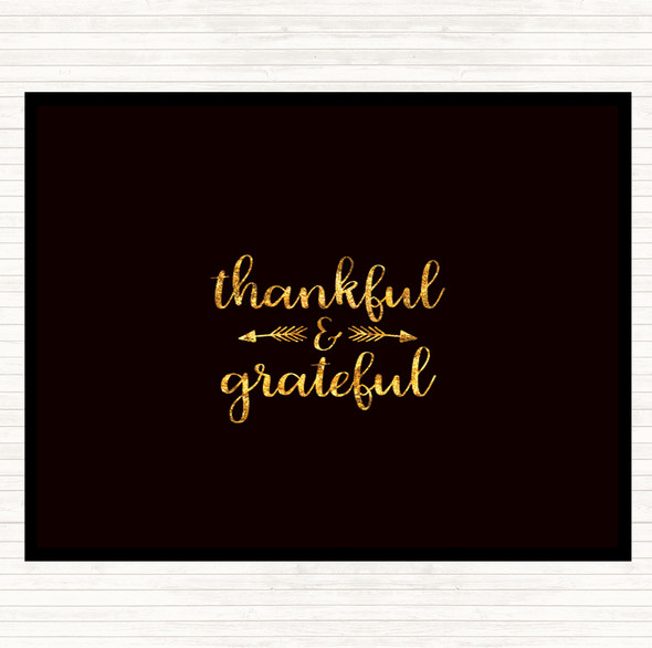 Black Gold Thankful Quote Placemat