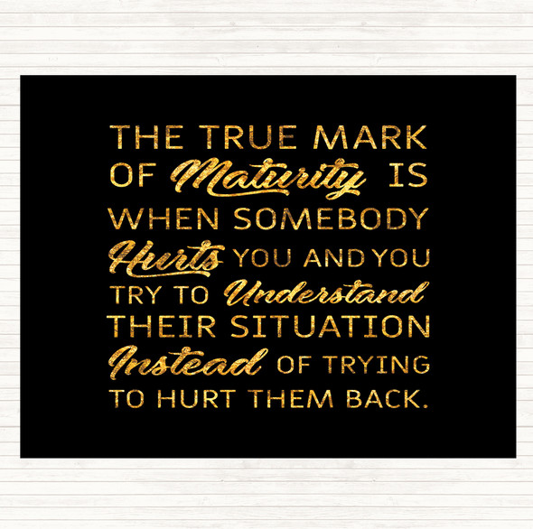 Black Gold True Mark Quote Placemat