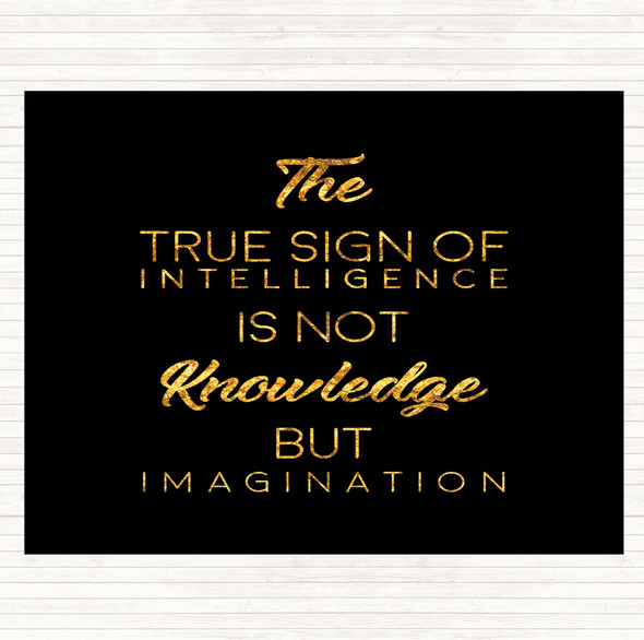 Black Gold True Sign Quote Placemat