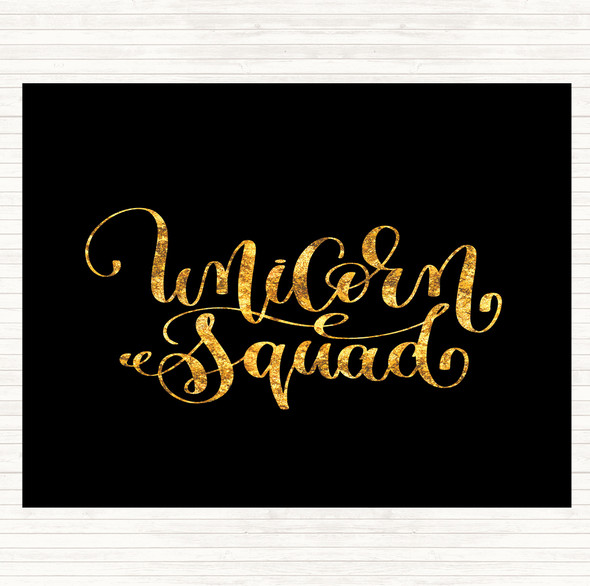 Black Gold Unicorn Squad Quote Placemat