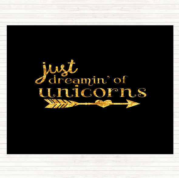 Black Gold Unicorns Quote Placemat