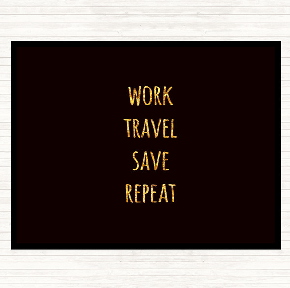 Black Gold Work Travel Quote Placemat