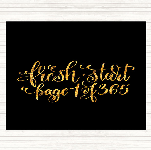 Black Gold Christmas Fresh Start Quote Placemat