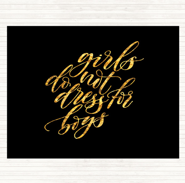 Black Gold Dress For Boys Quote Placemat