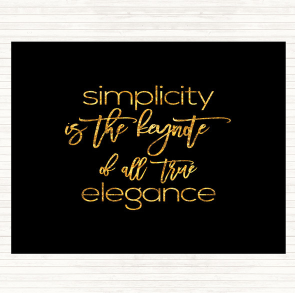 Black Gold Elegance Quote Placemat