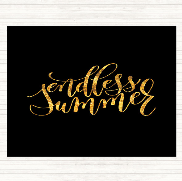 Black Gold Endless Summer Quote Placemat