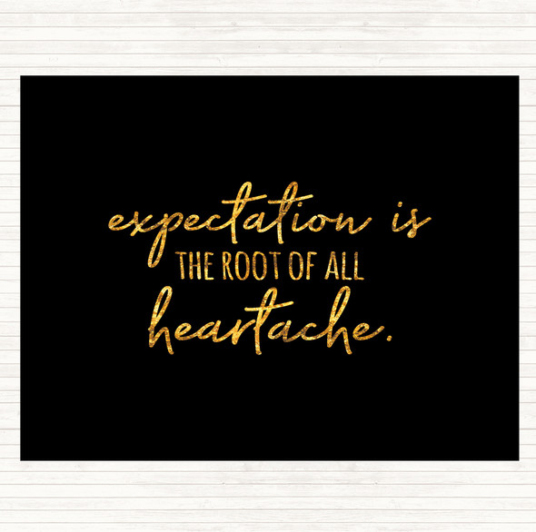 Black Gold Expectation Quote Placemat