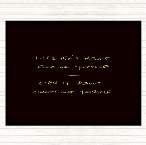 Black Gold Finding Yourself Quote Placemat