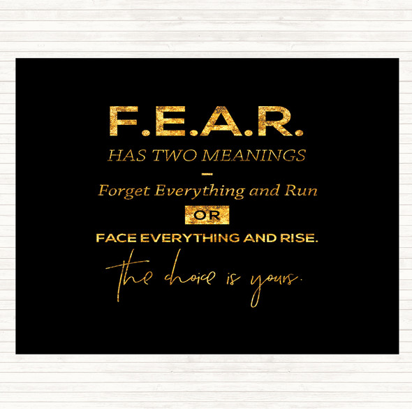 Black Gold Forget Everything Quote Placemat