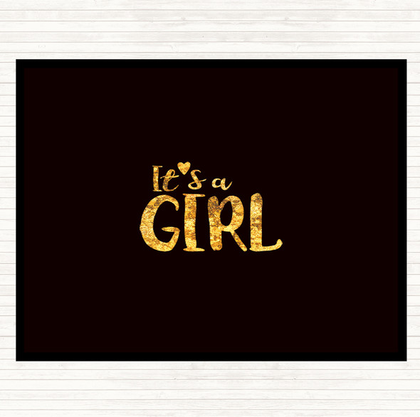 Black Gold Girl Quote Placemat