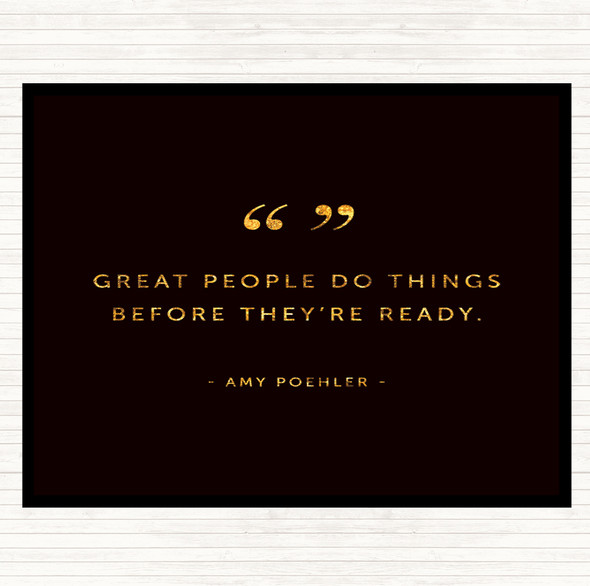 Black Gold Great People Quote Placemat