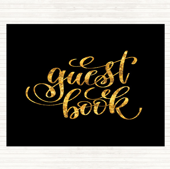 Black Gold Guest Book Quote Placemat