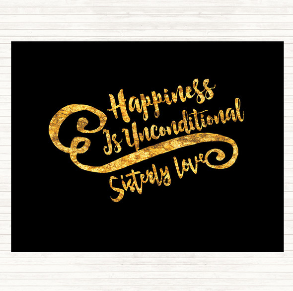 Black Gold Happiness Is Quote Placemat