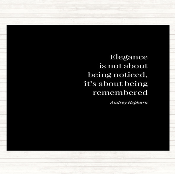 Black White Audrey Hepburn Elegance Be Remembered Quote Placemat