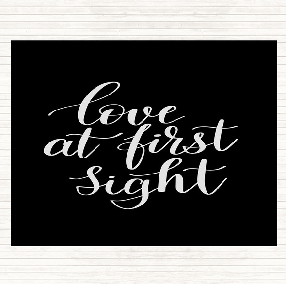 Black White Love At First Sight Quote Placemat