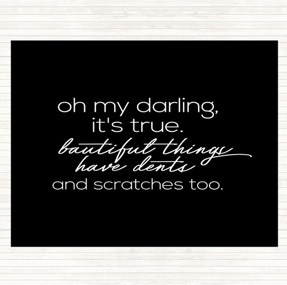 Black White Oh My Darling Quote Placemat