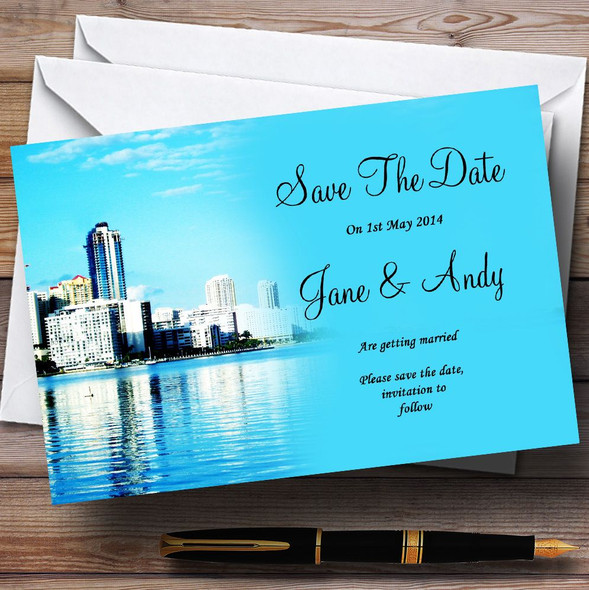 Miami Florida Customised Wedding Save The Date Cards