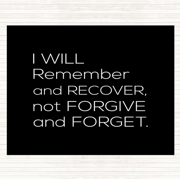 Black White Remember And Recover Quote Placemat