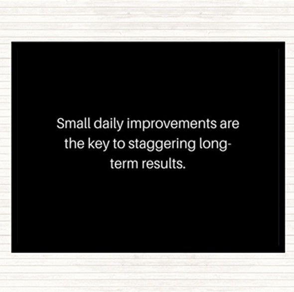 Black White Small Daily Improvements Quote Placemat