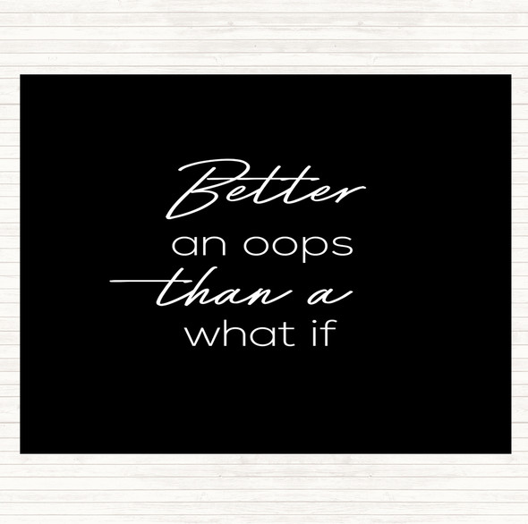 Black White Than What If Quote Placemat