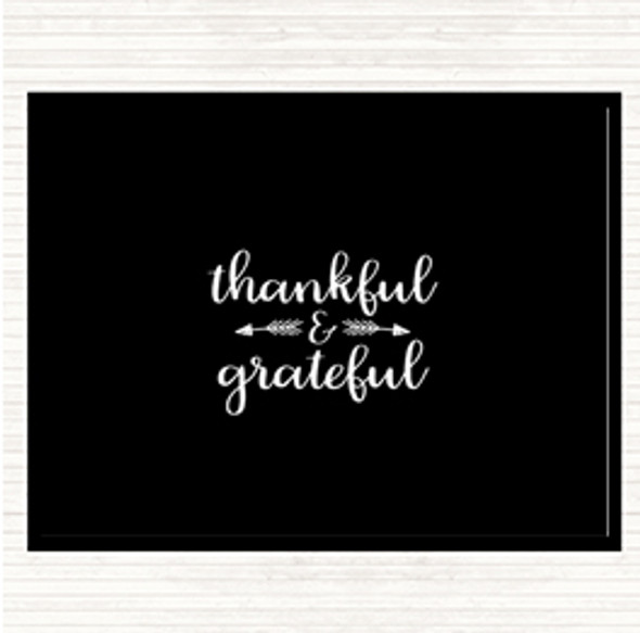 Black White Thankful Quote Placemat