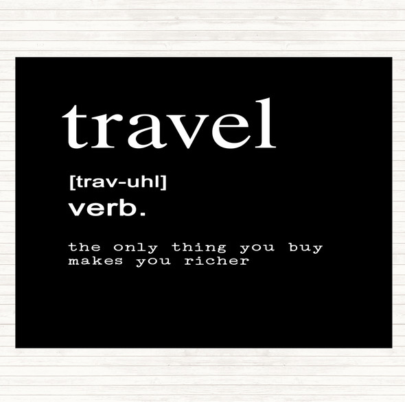 Black White Word Definition Travel Quote Placemat