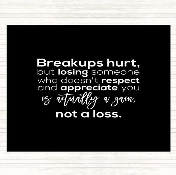 Black White Breakups Hurt Quote Placemat