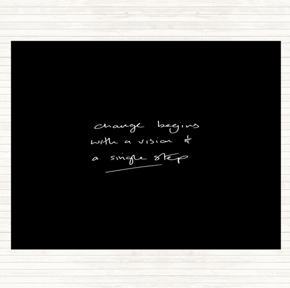 Black White Change Simple Step Quote Placemat