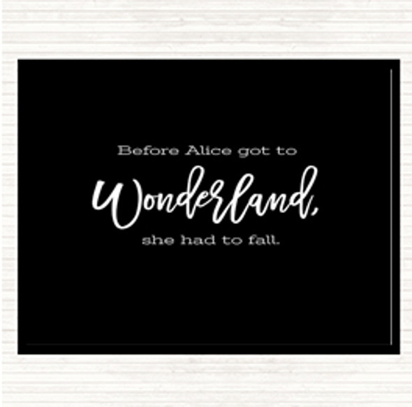 Black White Alice Fail Quote Placemat