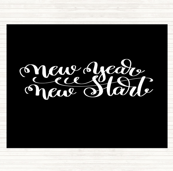 Black White Christmas New Year New Start Quote Placemat