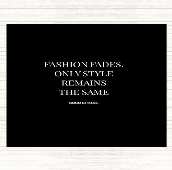 Black White Coco Chanel Fashion Fades Quote Placemat