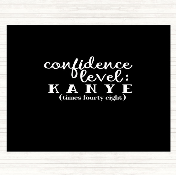 Black White Confidence Level Quote Placemat