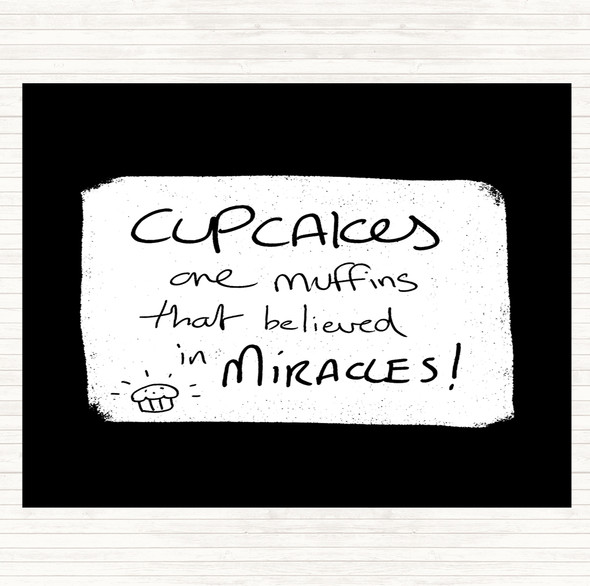 Black White Cupcakes Muffins Quote Placemat