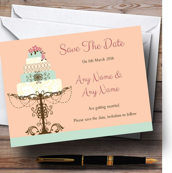 Classical Cake Beautiful Customised Wedding Save The Date Cards