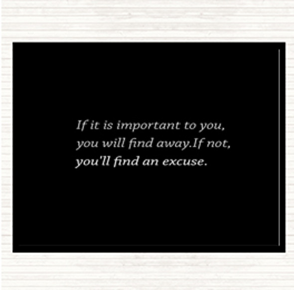 Black White Find A Way Quote Placemat