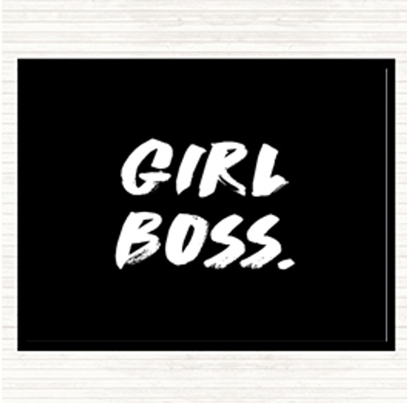 Black White Girl Boss Bold Quote Placemat