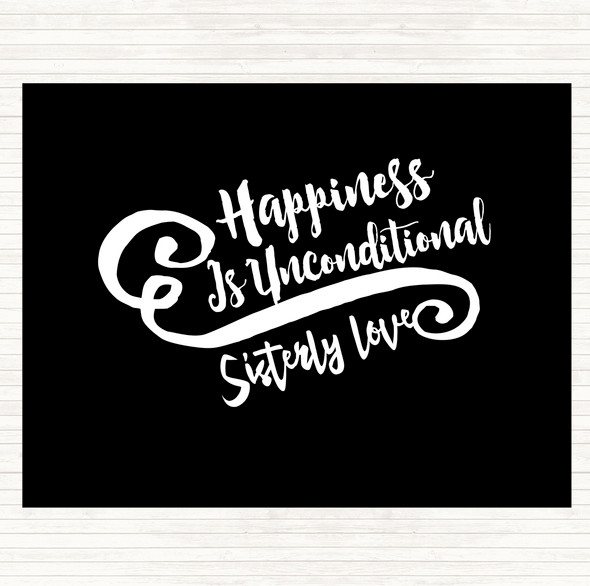 Black White Happiness Is Quote Placemat