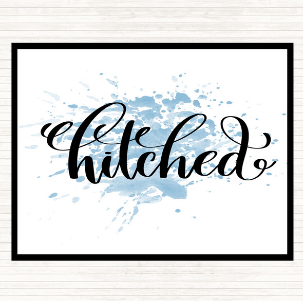 Blue White Hitched Inspirational Quote Placemat