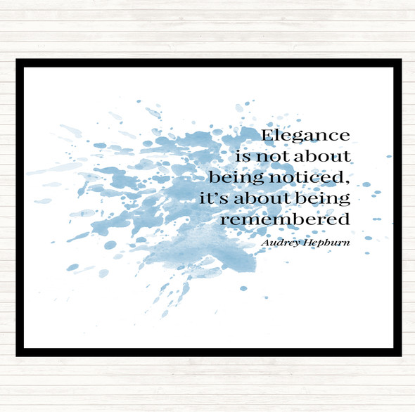 Blue White Audrey Hepburn Elegance Be Remembered Quote Placemat