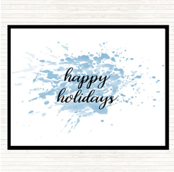 Blue White Holidays Inspirational Quote Placemat