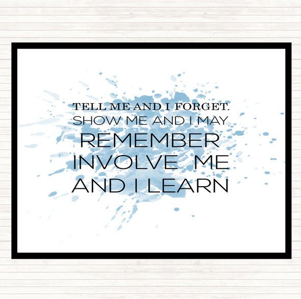 Blue White I Learn Inspirational Quote Placemat