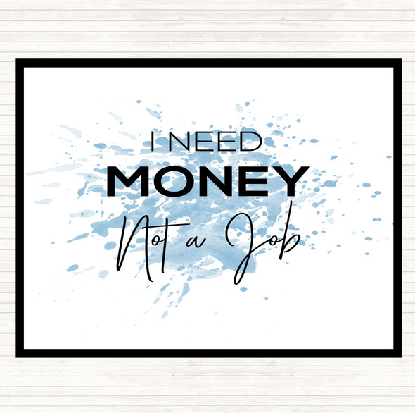 Blue White I Need Money Inspirational Quote Placemat