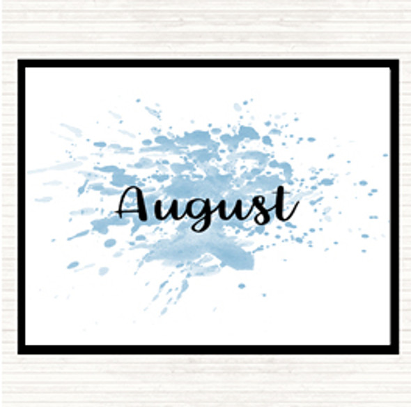 Blue White August Inspirational Quote Placemat