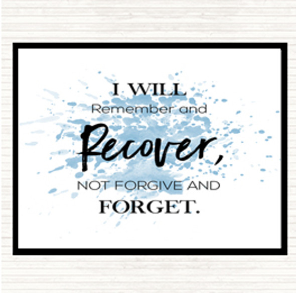 Blue White I Will Remember Inspirational Quote Placemat