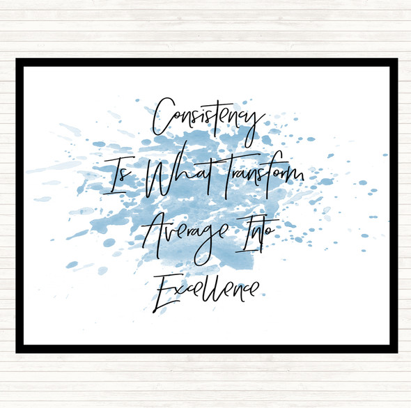 Blue White Average Into Excellence Inspirational Quote Placemat