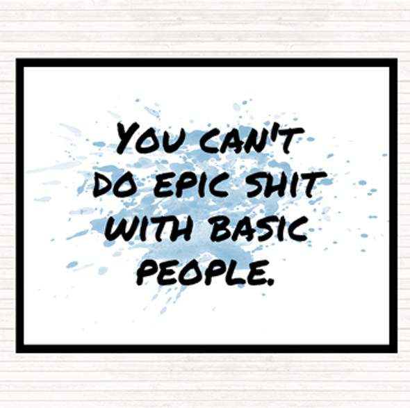 Blue White Basic People Inspirational Quote Placemat