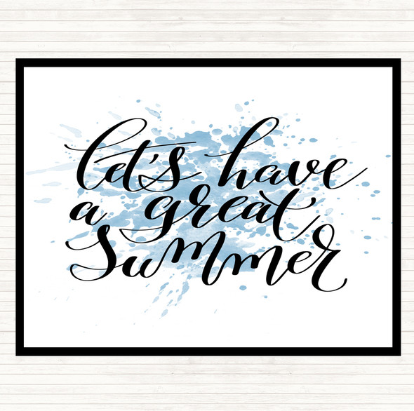 Blue White Lets Have A Great Summer Inspirational Quote Placemat